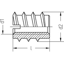 Technický výkres závitového puzdra s rozmermi