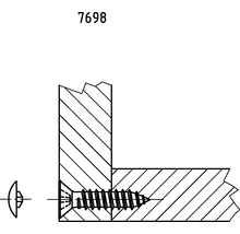 Výkres skrutky do dreva v kuse dreva