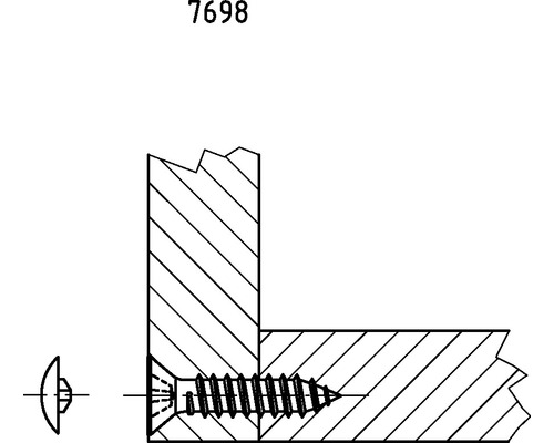 Výkres skrutky do dreva v kuse dreva