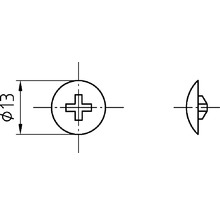 Technický nákres skrutky s veľkosťou 13 milimetrov