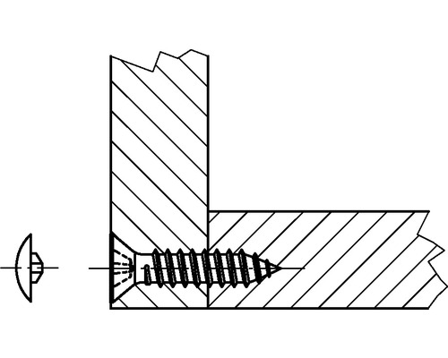 Ilustrácia skrutky do dreva spájajúcej dva kusy dreva