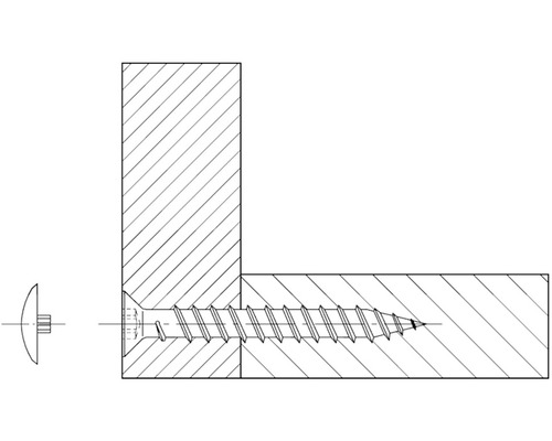 Ilustrácia skrutky v kuse dreva