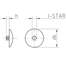 Technický nákres skrutky I-Star s rozmermi