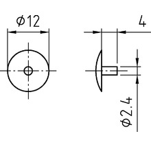 Technický výkres nitu s rozmermi
