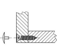 Ilustrácia skrutky do dreva spájajúcej dva kusy dreva
