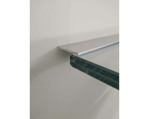 Sklenená polica s hliníkovým profilom na montáž na stenu
