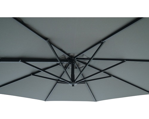 Detailný záber slnečníka zdola so rebrami slnečníka