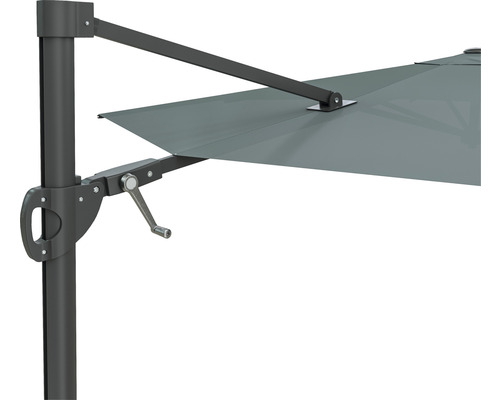 Detail slnečníka s kľukovým mechanizmom