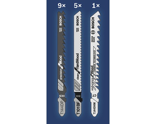 Sada pílových listov do priamočiarej píly Bosch na drevo, 15 kusov