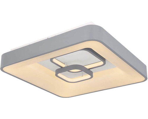Štvorcové stropné svietidlo v sivej farbe s LED osvetlením