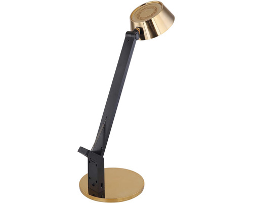 Stolná lampa s nastaviteľným ramenom a okrúhlou základňou
