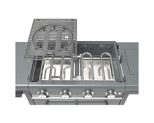 Plynový gril s grilovacím roštom a horákmi z nehrdzavejúcej ocele