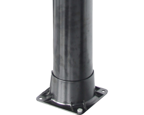 Kovová pätka stĺpika so štvorcovou základovou doskou na upevnenie