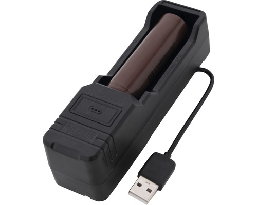 Nabíjačka batérií Supfire s USB káblom a batériou