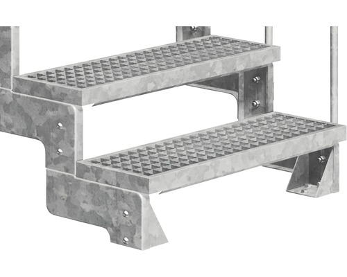 Kovové schodisko s dvoma stupňami