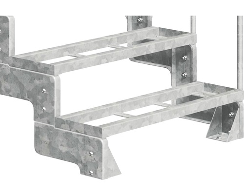 Sada kovových schodov s dvoma stupňami