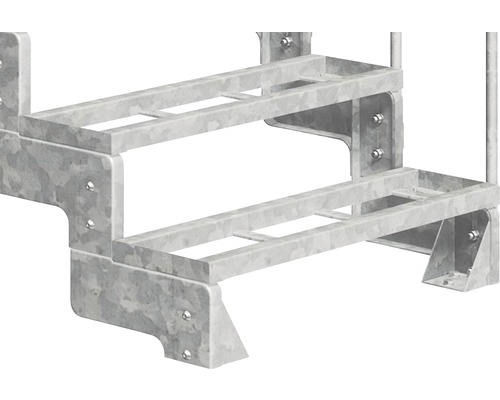 Kovové schodisko s dvoma stupňami