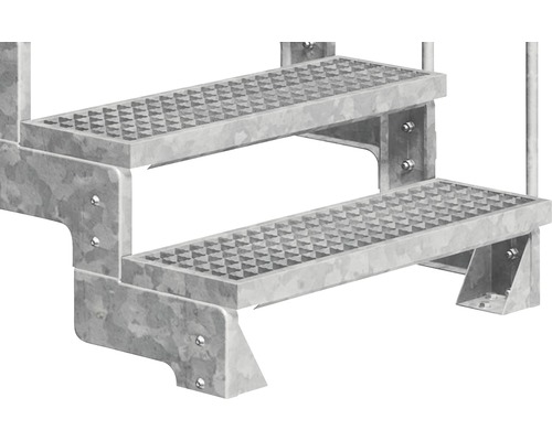 Kovové schodisko s dvoma stupňami