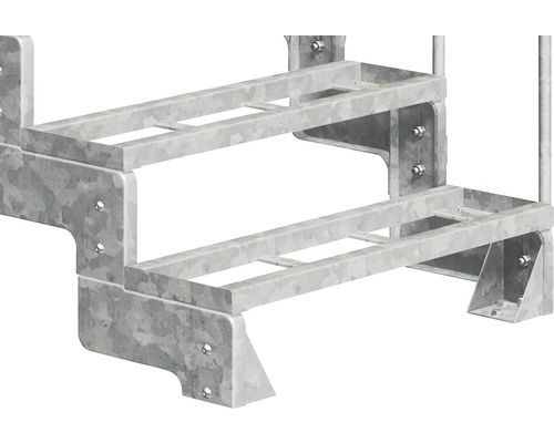 Kovové schodisko s dvoma stupňami