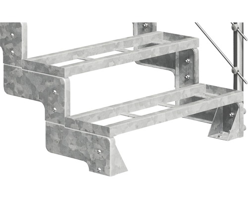 Kovové schodisko s dvoma stupňami