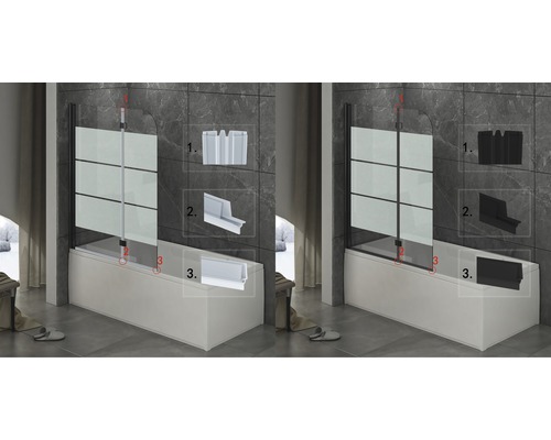 Vaňová zástena s tesniacimi profilmi na montáž