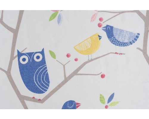 Látka s potlačou vtákov a sov