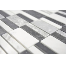 Mozaika z prírodného kameňa XNM BC449 30x30 cm čierna/biela/sivá-thumb-1