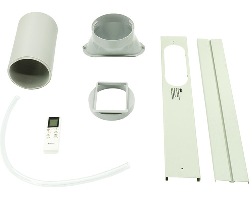 Sada príslušenstva pre klimatizácie s výfukovou hadicou, tesnením okien, adaptérom a diaľkovým ovládaním
