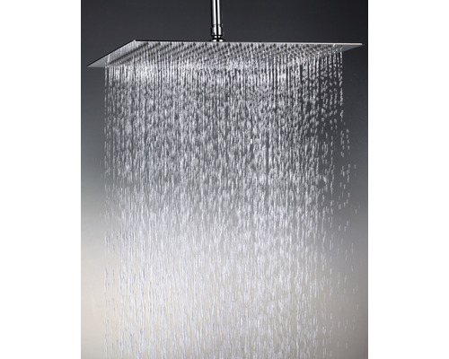 Štvorcová sprchová hlavica s padajúcou vodou