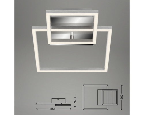 Štvorcové stropné svietidlo s LED osvetlením a rozmermi