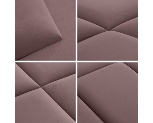 Detail čalúnených stenových panelov s prešívaným vzorom