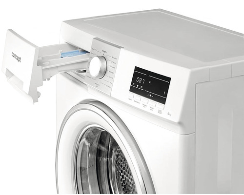 Práčka s otvorenou zásuvkou na prací prostriedok