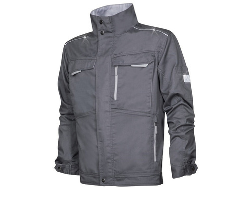 Sivá pracovná bunda s niekoľkými vreckami