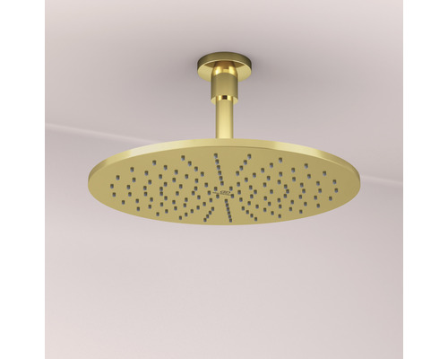 Zlatá sprchová hlavica na montáž na strop
