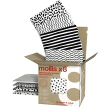 Sada dekoračných čalúnených panelov Mollis s rôznymi vzormi v kartónovej krabici