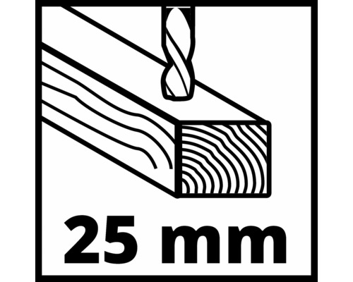 Symbol pre vŕtanie do dreva do 25 milimetrov