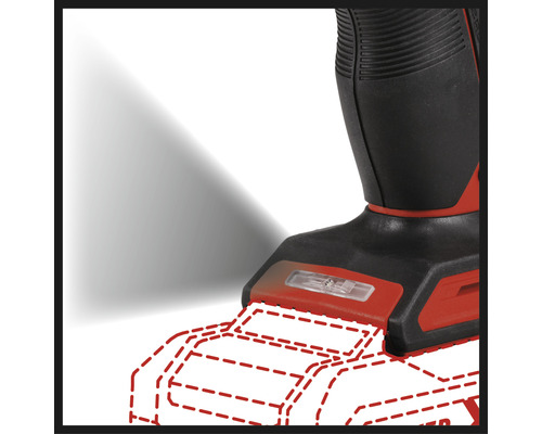 Detail akumulátorového stroja s LED svetlom