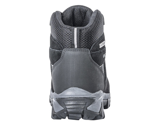 Čierna, vodotesná trekingová obuv, pohľad zozadu.