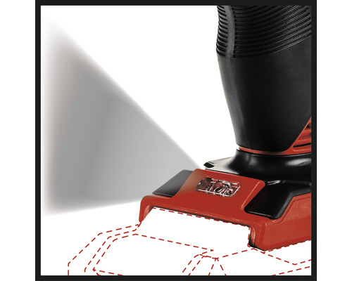 Detailný pohľad na akumulátorovú brúsku s osvetlením