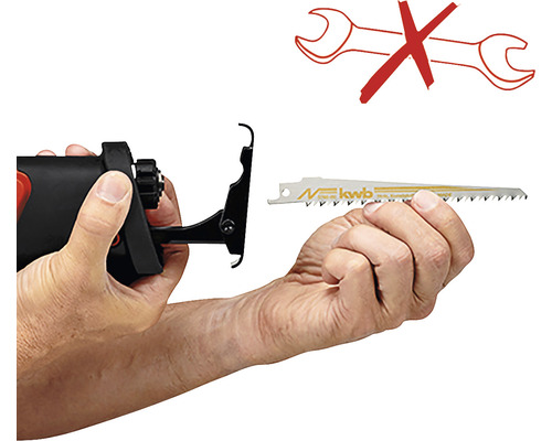 Priamočiara píla s výmenou pílového listu bez použitia náradia