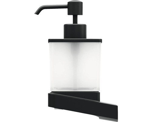 Čierny dávkovač mydla na montáž na stenu