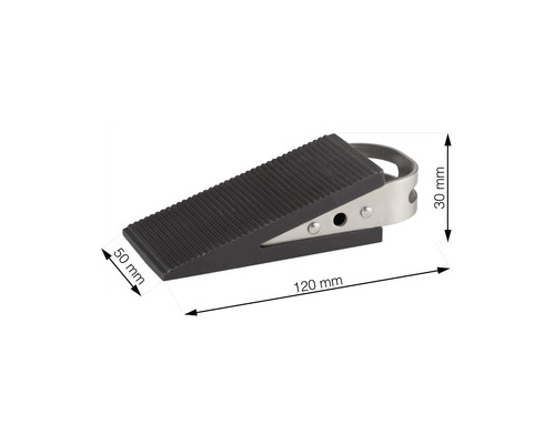 Čierny dverný klin s rozmermi 120 mm dĺžka, 50 mm šírka a 30 mm výška