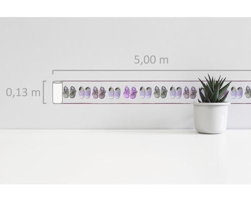 Dekoračná bordúra s motívom topánok, dĺžka 5 metrov, výška 0,13 metra