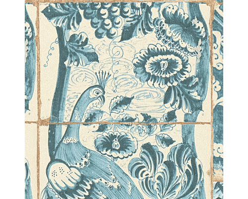 Tapeta so vzorom pávov a kvetov