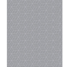 Sivá tapeta s geometrickým kockovaným vzorom