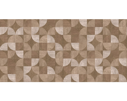 Drevené dlaždice s geometrickým kruhovým vzorom