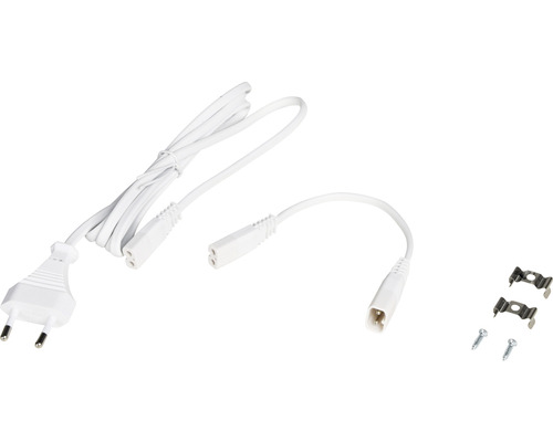 Pripojovací kábel s euro zástrčkou, prepojovací kábel a dve upevňovacie spony so skrutkami