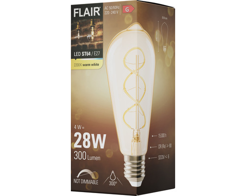 Balenie LED žiarovky Flair ST64 E27 2200K teplá biela
