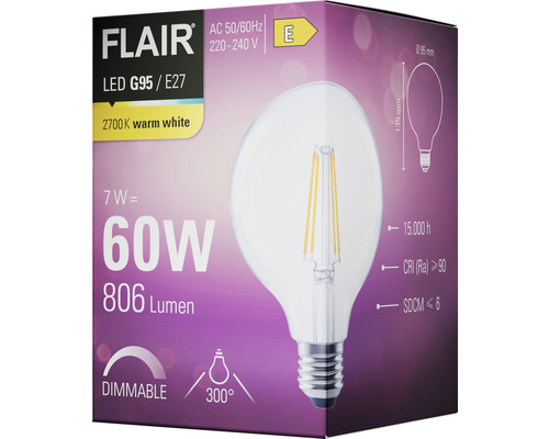 Žiarovka Flair LED G95 E27 na obale
