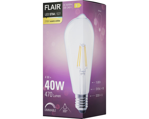 Balenie LED žiarovky Flair ST64 E27